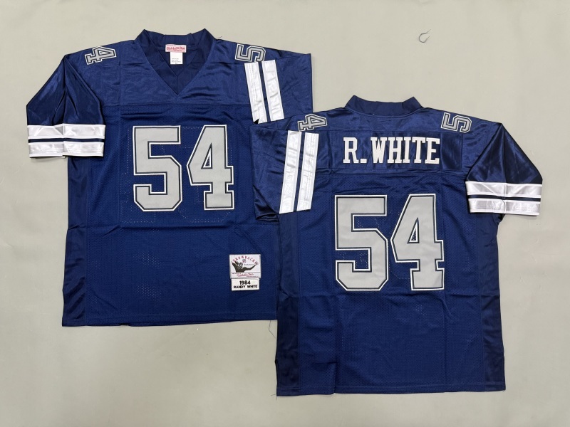 Men 2025 Nike Dallas Cowboys #54 R.White Blue Throwback Limited NFL Jersey 002